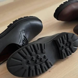 Handcrafted Leather Derby Shoes Men's Black Brown