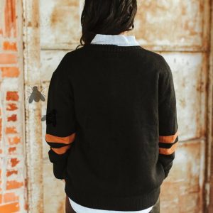 Black Western Style Cardigan: Texas Cowgirl Highland Cow