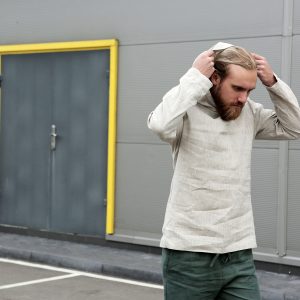 Mens Linen Hoodie Summer T Shirt For Men