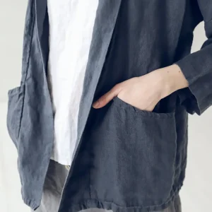 Loose Linen Cardigan: Women's Jacket With Pockets