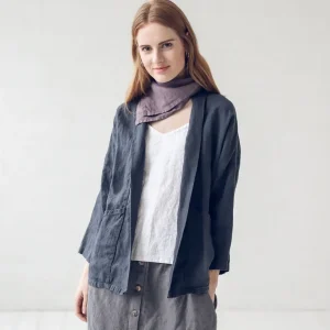 Loose Linen Cardigan: Women's Jacket With Pockets