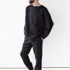 Mens Linen Oversize Sweatshirt Black Shirt For Men