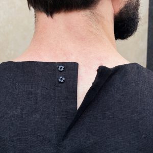 Mens Linen T Shirt Narrow Neck Long Sleeve