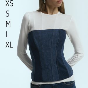 Denim Corset Top: Upcycled Vintage